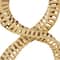 15" Brown Rattan Infinity Sculpture with White Marble Base